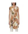 Bottega Veneta Mushroom Patchwork Short-sleeve Dress In Brown