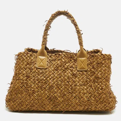 Pre-owned Bottega Veneta Mustard Intrecciato Leather Limited Edition 209/750 Cabat Tote In Yellow