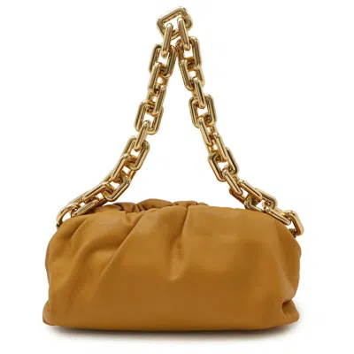 Pre-owned Bottega Veneta Mustard Yellow Leather Pouch Shoulder Bag ()