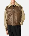 Bottega Veneta Multicolor Leather Bomber Jacket In Beige
