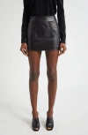 Bottega Veneta Napa Leather Miniskirt In Black
