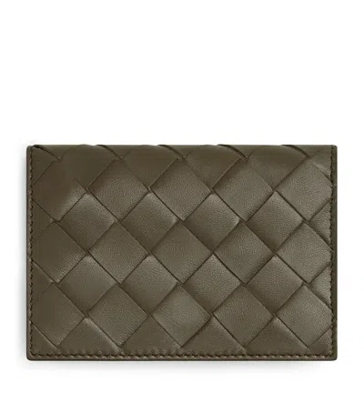 Bottega Veneta Nappa Intrecciato Business Card Case In Green