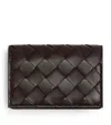 Bottega Veneta Nappa Intrecciato Business Card Holder In Brown