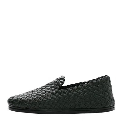 Pre-owned Bottega Veneta Nappa Intrecciato Loafers In Green
