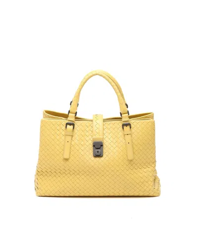 Bottega Veneta Nappa Intrecciato Roma Tote Bag In Yellow