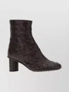 Bottega Veneta Women Leather Ankle Boots With Intrecciato Motif In Multi