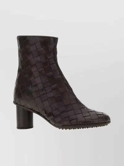 Bottega Veneta Nappa Leather Ankle Boots With Block Heel In Brown