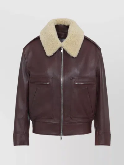 BOTTEGA VENETA NAPPA LEATHER BLOUSON SHEARLING COLLAR