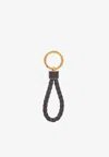 Bottega Veneta Nappa Leather Braided Keyring In Potion