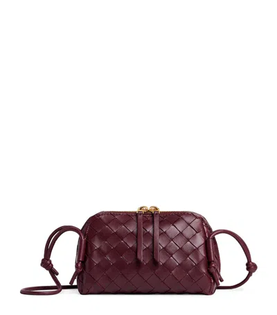 Bottega Veneta Nappa Leather Concert Pouch In Burgundy