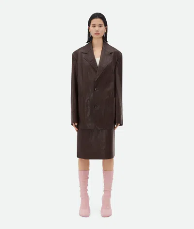 Bottega Veneta Nappa Leather Jacket In Brown