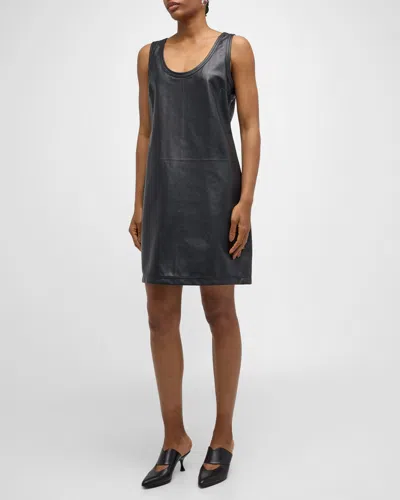 Bottega Veneta Leather Dress In Shadow