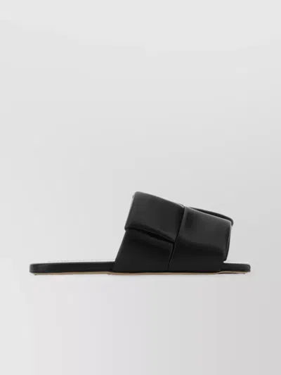 BOTTEGA VENETA NAPPA LEATHER PATCH MULES WITH PADDED STRAPS