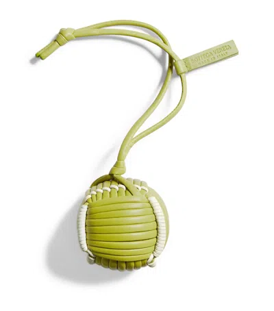 Bottega Veneta Nappa Leather Tennis Ball Charm In Green
