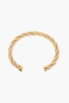 Bottega Veneta Twist Leather Cuff Bracelet In Gold