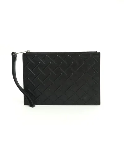 Pre-owned Bottega Veneta Nappa19 Graphic Black Leather Pouch
