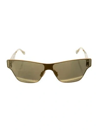 Pre-owned Bottega Veneta Narrow Tinted Sunglasses In Gold