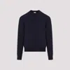 Bottega Veneta Intrecciato-patch Cashmere Sweater In Navy Blue
