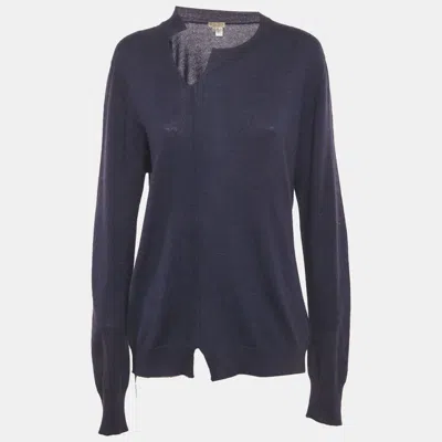 Pre-owned Bottega Veneta Navy Blue Cashmere Sweater M
