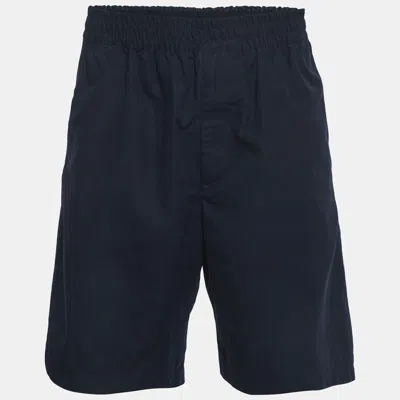 Pre-owned Bottega Veneta Navy Blue Cotton Poplin Bermuda Shorts M