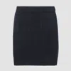 Bottega Veneta Mini Skirt In Cotton Blend With Front Pockets In Blue