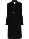 Bottega Veneta Double-breasted Coat Clothing In Navy Blue