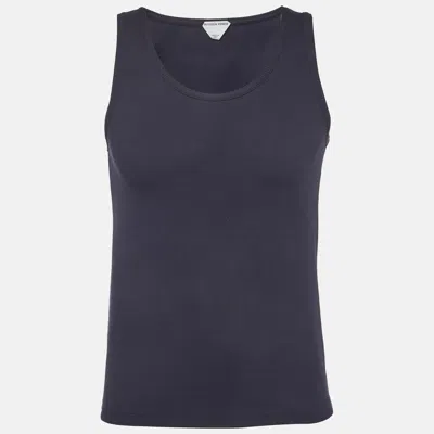 Pre-owned Bottega Veneta Navy Blue Rib Knit Tank Top Xs