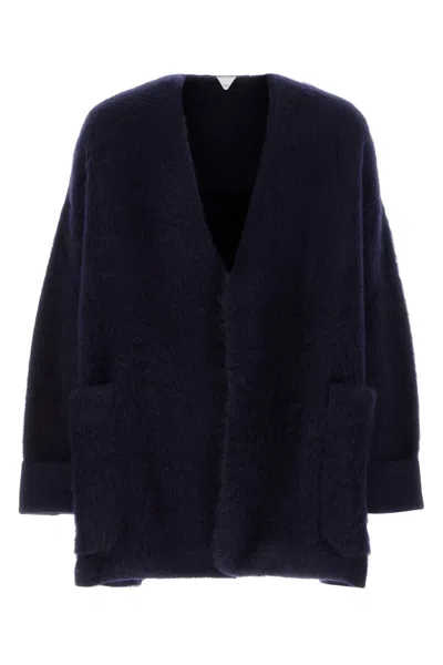 Bottega Veneta Navy Blue Stretch Wool Blend Cardigan