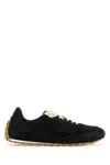 Bottega Veneta Black Suede And Nylon Orbit Flash Sneakers In Blue