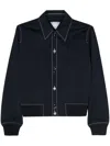 Bottega Veneta Tech Nylon Jacket With Ribbed Cuffs And Hem In Navy Blue
