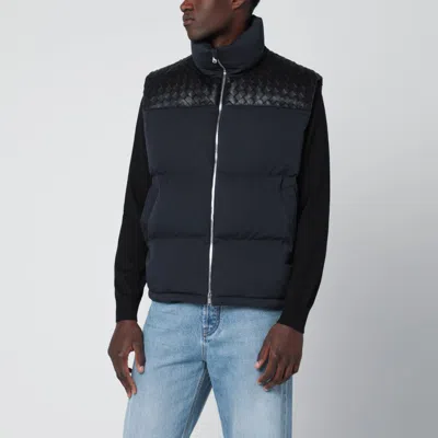 Bottega Veneta Men Midnight Blue Cotton Blend Down Jacket In Black