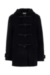 Bottega Veneta Knotted Wool Hood Coat In Navy Blue