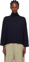 Bottega Veneta Navy Classic Wool Turtleneck In Blue