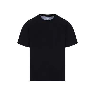 Bottega Veneta Navy Cotton Classic T-shirt In Black