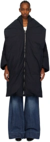 Bottega Veneta Navy Frosted Down Jacket In 4030 Dark Navy