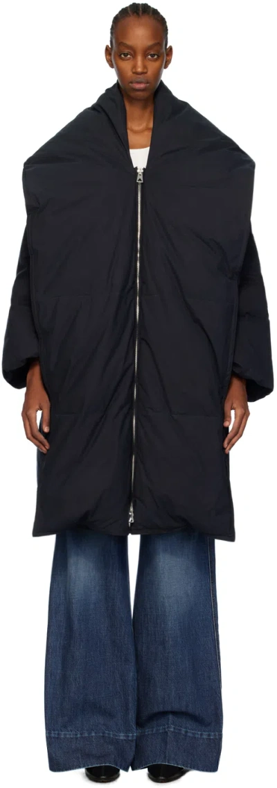 Bottega Veneta Navy Frosted Down Jacket In 4030 Dark Navy