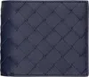 Bottega Veneta Navy Intrecciato Bi-fold Wallet