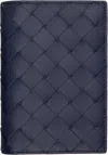 Bottega Veneta Navy Intrecciato Passport Holder