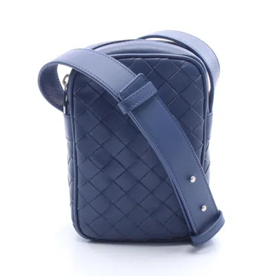 Pre-owned Bottega Veneta Navy Intrecciato Pochette Shoulder Bag () In Blue