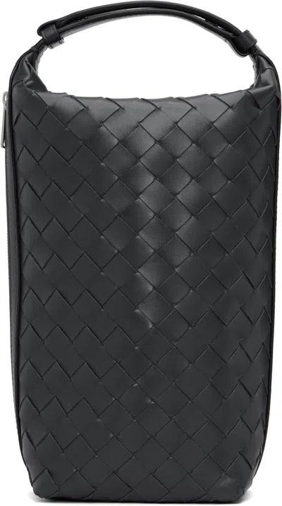 Bottega Veneta Navy Intrecciato Vertical Wallace Pouch