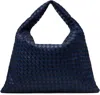 Bottega Veneta Navy Large Hop Bag In 4156 Aby-indig/ab-mb