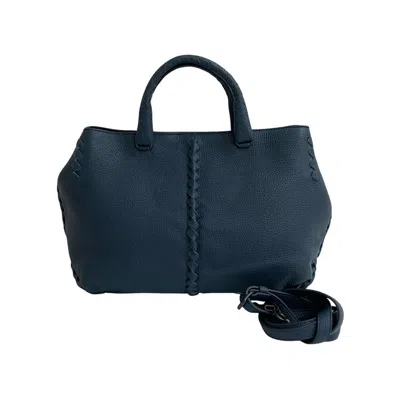 Pre-owned Bottega Veneta Navy Leather Handbag Shoulder Bag ()
