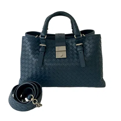 Pre-owned Bottega Veneta Navy Leather Handbag Shoulder Bag ()