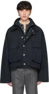 Bottega Veneta Navy Light Cotton Twill Jacket In Midnight Blue