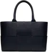 Bottega Veneta Navy Small Arco Tote In 8837 Space Gold
