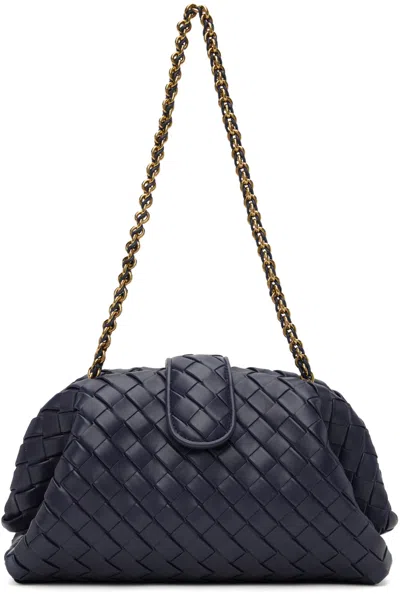 Bottega Veneta Navy Teen Lauren 1980 Chain Clutch In 4527 Duke-m Brass