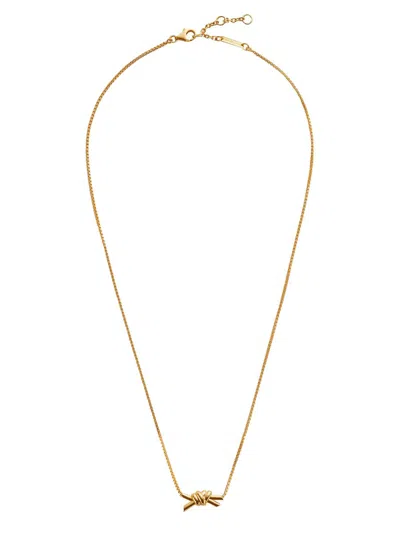 Bottega Veneta Adjustable Length Knot Detail Necklace In Grey