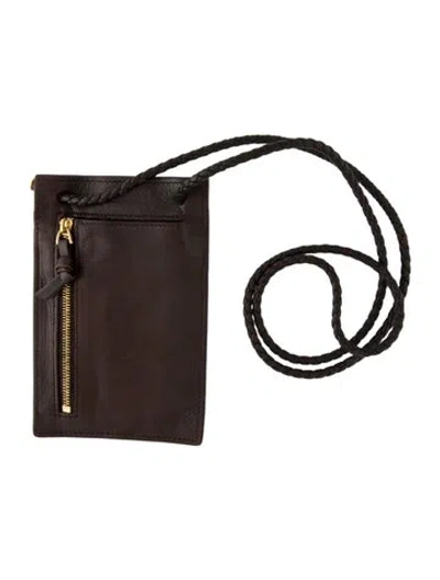 Pre-owned Bottega Veneta Necklace Card Holder In Brown
