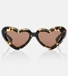 Bottega Veneta New Entry Heart-shaped Sunglasses In Brown