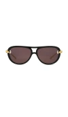 Bottega Veneta New Knot Sunglasses In Black